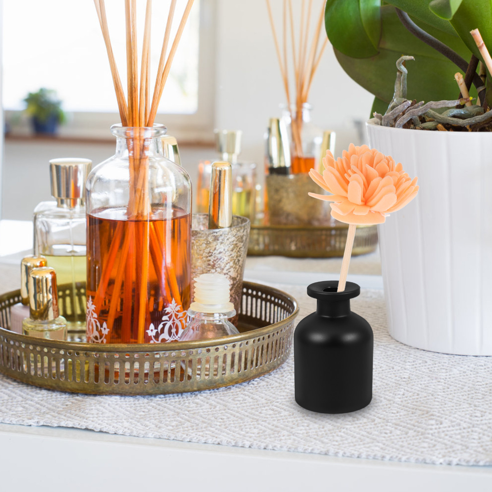 Home Fragrance Diffusers - 2 стильных цилиндрических стеклянных флакона-диффузора по