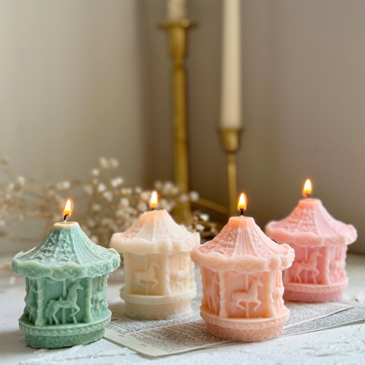 Home Fragrance Rituals - 3D карусельная свеча, силиконовая форма, сделай